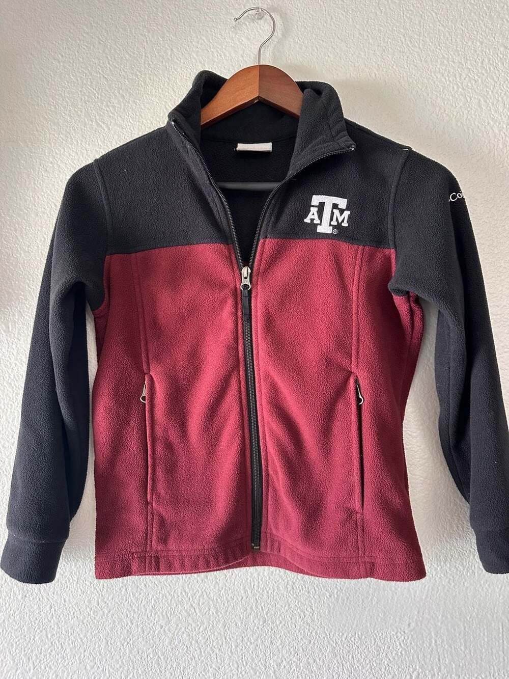 Columbia Texas A&M Aggies Fleece Jacket Size S Youth Maroon Black